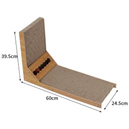 【Breeins】Corrugated L-shaped Cat Scratcher with Toys