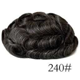 Thinnest 0.03mm Base PU Knot Men's Wig Transparent PU Men Toupee Men's Hair Pieces Unit Hair Replacement System Size 8x10 Inch