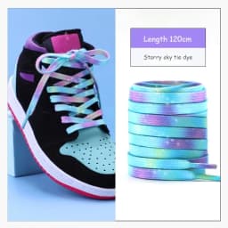 Tie Dye Shoelaces Gradient Colors Shoe Laces for Sports Shoes Boots Sneakers Skates Casual Shoes Flat Shoelace 120/140/160CM