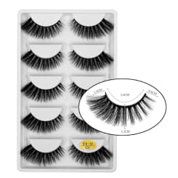 5 Pairs 3D Mink False Eyelashes H13, Soft Eyelash Extension Natural Eyelashes Makeup Lashes Wholesale G800, G806