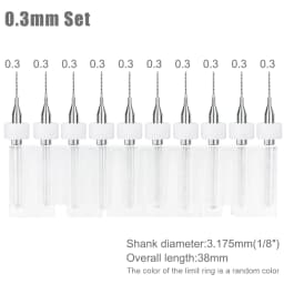 XCAN 10pcs 0.1-3.175mm PCB Drill Bit 3.175 Shank Micro Carbide Drill Bit Set For Printed Circuit Board Wood Modeling