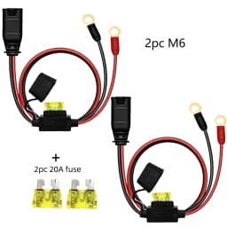 1/2PCS M10/M6 Silicone Cable Car Plug Fast Charging Connector Cable for NOCO GC008 X-Connect Cable Eyelet Terminal Connector