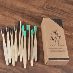 10Pcs Bamboo Toothbrush Eco Friendly Wooden Tooth Brush BPA Free Soft Bristle Tip Charcoal Adults Oral Care Toothbrushes