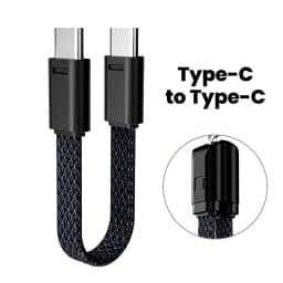 16.5cm 60W USB C To Type C Short Cable Fast Charging Braided Keychain Data Cable Phone Charge Wire For iPhone Xiaomi usb c kabel