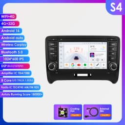 Hizpo 2 Din Android 14 Car Radio For Audi TT MK2 8J 2006-2014 Multimedia Stereo GPS Navi Head Unit Carplay Intelligent Systems