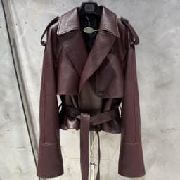 Women Casul Leather Jackets Short Windbreak Design Genuine Grained Sheep Leather Coats Lady