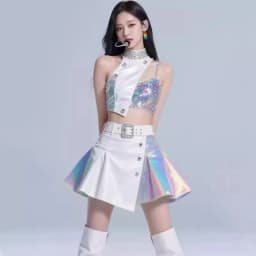 White Kpop Female Group Dance Performance Costume Jazz Stage Bar Gogo Show Outfit Singing Uniform Chinese Manufacturer