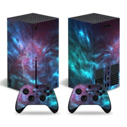 For X-box Series X Console and 2 Controllers Skin Sticker Geometric Lattice Protective Vinyl Decal Full Set for XSX Skin