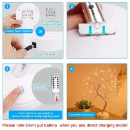 108 LED Tabletop Bonsai Tree Light With Remote Night Light Shimmer Tree Lamp For Christmas Valentine's Home Decoration