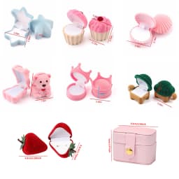 1Pcs Lovely Velvet Jewelry Box Container Wedding Ring Box for Earrings Necklace Bracelet Display Gift Box Holder 8 styles