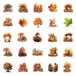 10/30/50PCS Forest Cute Squirrel Sticker Waterproof PVC Decorative Phone Cases Laptop Cup Stationery Box Scrapbook Luggage Decal
