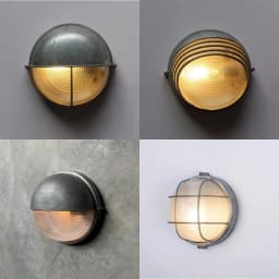 Round Outdoor Retro LED Wall Lamp E27 Waterproof Moisture Industrial Aluminium Glass Sconce Light Bathroom Garden Porch Light