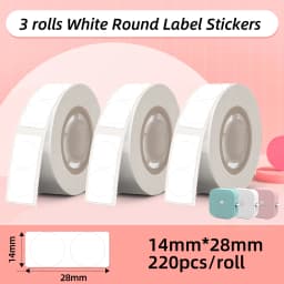 Phomemo Q30 Label Sticker White Transparent Waterproof Adhesive Thermal Paper Home Office Name Sticker Label Tape 3 Rolls/Box