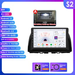 10.1" Hizpo 2Din Android13 Car Radio for Mazda CX-5 2012 - 2015 DSP RDS GPS Navigation BT 4G Android Auto CarPlay 360° CAM