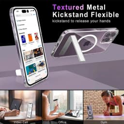 Magnetic Stand Phone Case for iPhone 17 16 15 14 Pro Max Plus 12 13 Mini 11 Mobile Cases with Kickstand Shockproof Back Cover