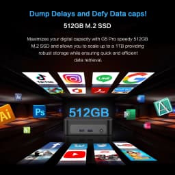 Mllse Mini Pc G5 Pro Amd Ryzen 7 5800H, 16Gb Ram, 512Gb Ssd, Wi-Fi 6, Bluetooth 5.2, Windows 11 Mini Desktop Computer