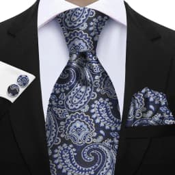 Luxury Paisley Brown Red Blue Grey Wedding Tie For Men Handky Cufflink Gift Men Necktie Fashion Designer Business Party Gift