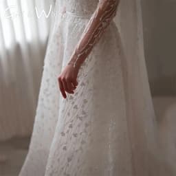 Wedding Dress Bead O-Neck 2026 Embroidery A-Line Ballgown Long Sleeves Lace Applique Customized Bride Dress Vestido De Novia