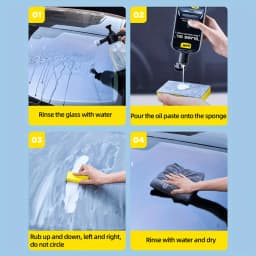 Car Glass Oil Removal Kit - Remove Water Stains, Oil Film, Suitable for Automotive and Household Glass