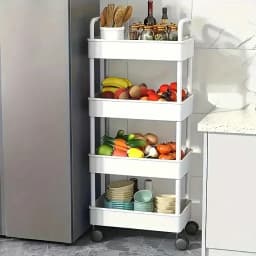 5 Tier Rolling Storage Cart Mobile Organizer Rack Space Saving Utility Shelf With Wheels For Kitchen Bathroom Bedroom Office
