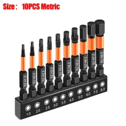 20/10PCS Magnetic Allen Wrench Drill Bit Long Impact Hex Head Screwdriver Bit Set 1/4 Inch Torx Hex-Shank Driver Bits Set