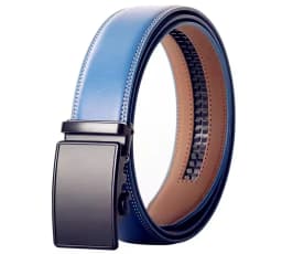 Unisex Click Belts for Men Luxury Brand Designer Fashion Automatic Buckle Genuine Leather Men's Belt Male Jeans Waist Strap Blue