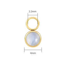 Right Grand ASTM F136 Titanium Opal Moonstone Earring Charm for Huggie Hoop Helix Cartilage Clicker Earlobe Piercing Jewelry
