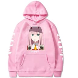Harajuku Anime Darling In The Franxx Zero Two Graphic Print Hooded Men Women Hoodies Casual Sweatshirt Female Trendy Pullover