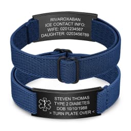 Personalized Medical Alert Bracelet for Men Customized Elastic Strap Stainless Steel Medical ID Bracelets Engraved Medic Info