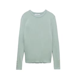 KEYANKETIAN Women's O-Necked Long Sleeves With Buttons Pullover Sweater Female Casual Solid High-Stretch Shirts Chic Ladies Top