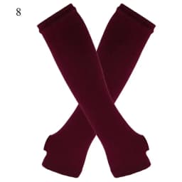 New Long Glove Arm Cover Classic Pink Black and White Striped Fingerless Elbow Gloves Warmer Knitted Wristband