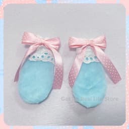 Italife Fluffy fur Ears with Bow for Itabag Decoration Women Kawaii Pink Blue 15cm Ear Hanger Buckles Ita bag Accessories H353
