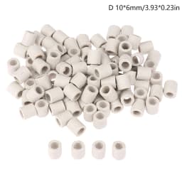 100Pcs Single Bore Ceramic Tube High Temperature Resistant Insulating Pipe Electronic Wire Bundle Porcelain Bushing 1/2/4/6mm