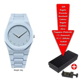 Classic Middle Eastern Arabic Numeral Dial Blue Gold Quartz Watch for Men's Casual TPU Plastic Waterproof Watch Can Customize