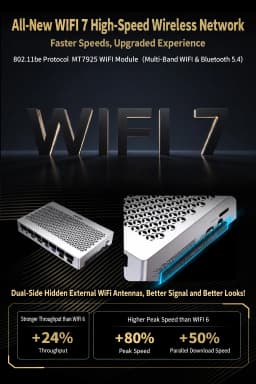 FEVM FAEX2 AI Mini PC Ryzen AI Max+ 495 Radeon 8065S Windows 11 Pro LPDDR5X 8533MHz WiFi 7 OCuLink PCIe 4.0 Gaming Mini PC