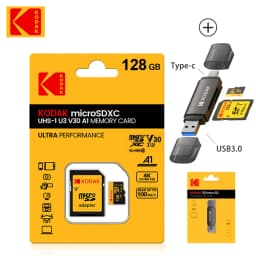 KODAK 100% Original Micro SD Card 16GB 32GB 64GB 128GB 256GB Microsd Memory Card Class10 SDXC U3 4K TF Card for Drone Phone
