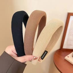 Wild Solid Color Sponge Headband for Women Fashion Girl Wash Face Wide Edge Simple Hair Band