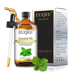 EUQEE 118ML Lavender Jasmine Eucalyptus Vanilla Peppermint Essential Oils with Glass Dropper|Aromatherapy, Humidifier,DIY Soap