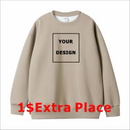 100% Cotton For Warmth Customized Letter Picture Logo Loose Solid Color Fit Round Neck Men Women Fashionable Couple Sweatshirt