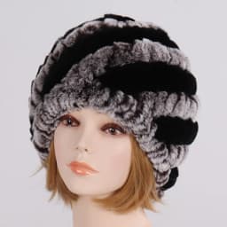 Women's Winter Knitted Real Rex Rabbit Fur Hat Scarf Gloves Set Natural Warm 3-Piece Ensemble Includes Fur Cap Scarves Mitt