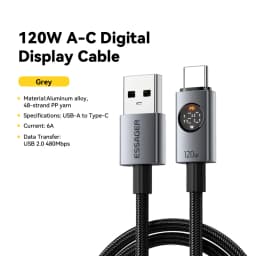 Essager 120W USB Type C Cable 7A Super Fast Charging Adapter for Xiaomi 17 14 13 12 pro Redmi K80 Note 14 POCO F7 - USB a to Typ