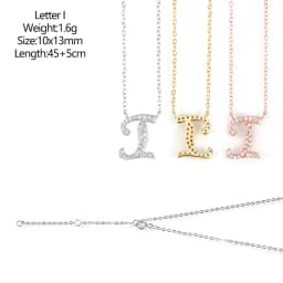 925 Sterling Silver D VVS1 Diamond Full Moissanite Pendant Necklace for Women Letter Sparkling Moissanite Jewelry