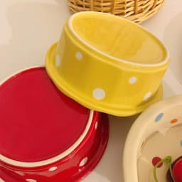 5.5 Inch Lace Polka Dot Bowl Ceramics Fruit Bowl Household Salad Dish Cute Korean Style Dessert Circular Yogurt Baking Tableware