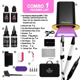 Wikytina V Light UV Light Hair Extension Kit Tools Set, Combo, UV Glue Remover Machine - Premium Salon Styling Tools Set Upgrade