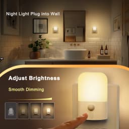 5 Brightness Levels, ON/OFF/AUTO Mode Night Light with Motion Sensor, Motion Activated Night Light