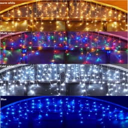 Christmas Decorations Icicle String Lights 7m-35m Hanging Garland Outdoor Indoor Fairy Lights for Wedding Holiday US EU Plug