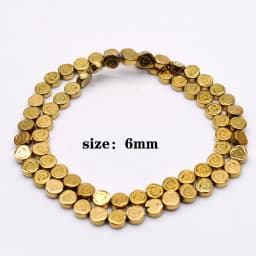 Plated Genuine Gold Color Retention AAA+ Natural Hematite Stone Spacer Loose Beads For Jewelry Making Diy Bracelets Finding