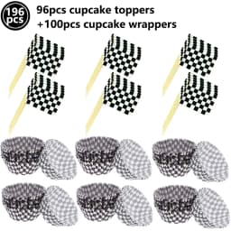 Racing Car Theme Party Decoration Checkered Paper Cups Cake Toppers For Race Theme Party Decor Car Theme Birthday Party Supplies