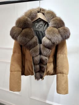 2026 Luxury Winter 90% White Duck Down Wool Blends Jacket Women Real Natural Huge Fox Fur Thickened Warm Puffer Wool Down Coat