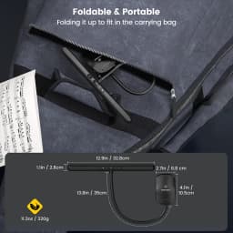 Glocusent Foldable Long-Lasting Clip on Dimmable Brightness Adjustable Led Music Stand Light Piano Musical Sheet Lamp